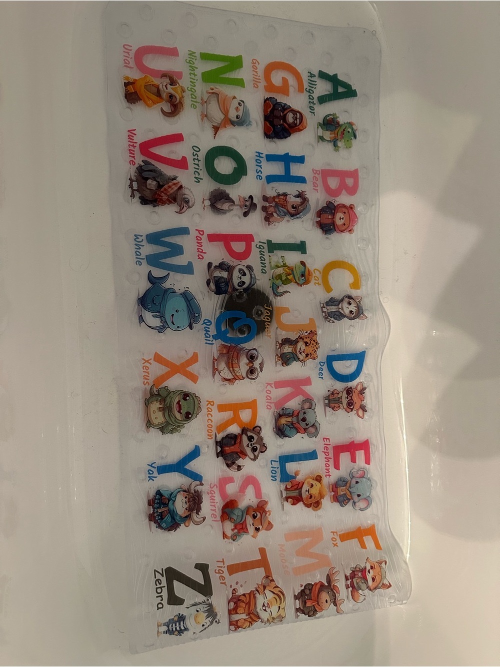 Kids Alphabet Bath Mat - Colorful Alphabet Animals! New!